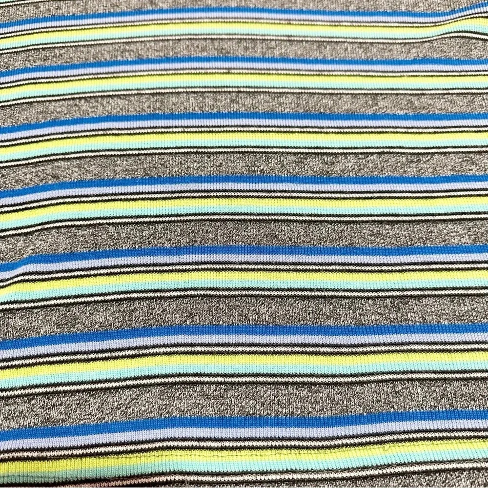Vintage Y2K Blue gray and green striped collared polo shirt - Picture 4 of 10